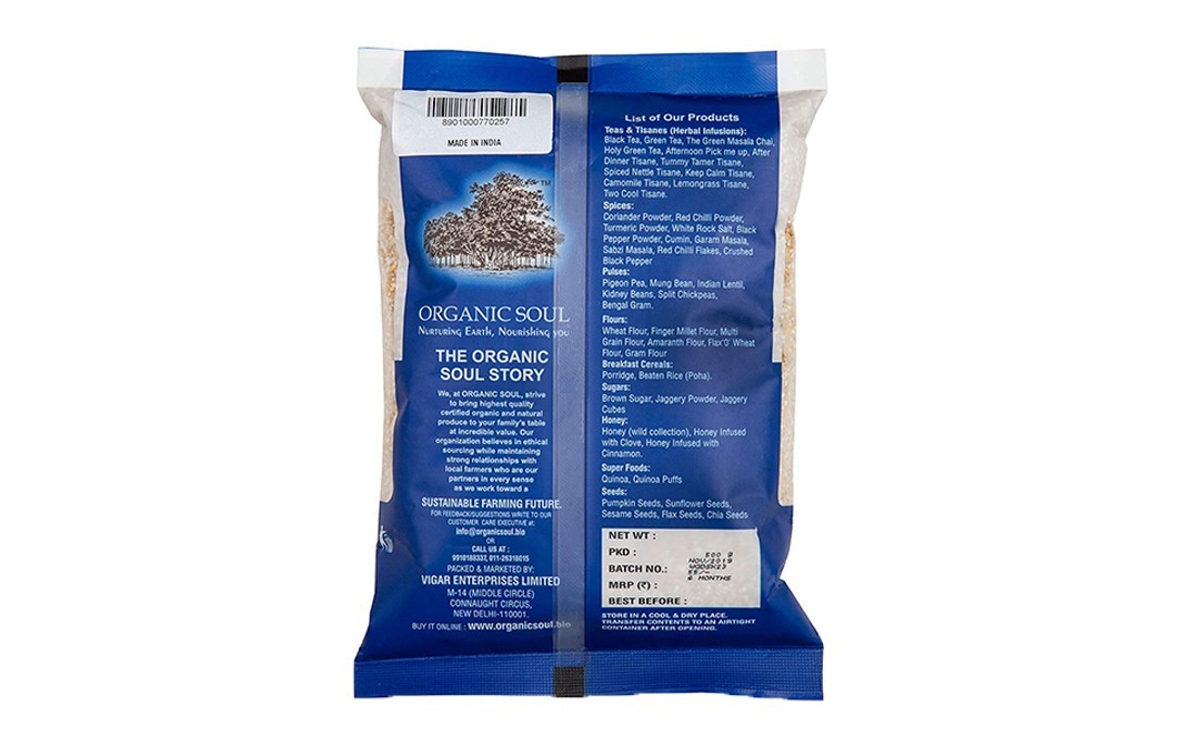 Organic Soul Organic Wheat Dalia (Roasted)   Pack  500 grams